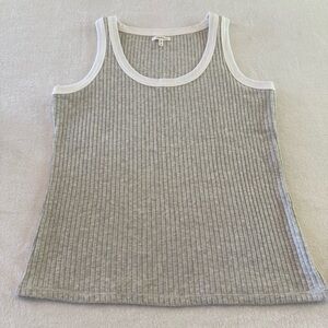 Gray Ribbed Tank Top